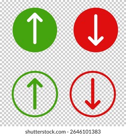 Green Up Down Button – Directional Arrow Vector Illustration for UI and Web Design
