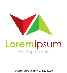 Up green and down red growth graph arrow concept elements icon logo