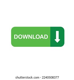 Green download button with arrow. Simply design.