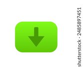 green download button icon with simple design, download button icon vector design