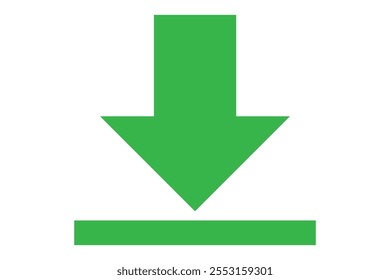 Icono de Botón de Descarga verde con diseño simple, diseño de Vector de icono de Botón de Descarga