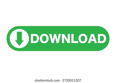 Botón de Descarga verde con flecha blanca. Ilustración vectorial de interfaz de instalación de software