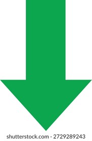 Símbolo de seta verde para baixo para indicação de direção elemento gráfico simples e claro