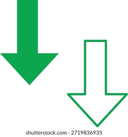 Green downward arrows colore Vector