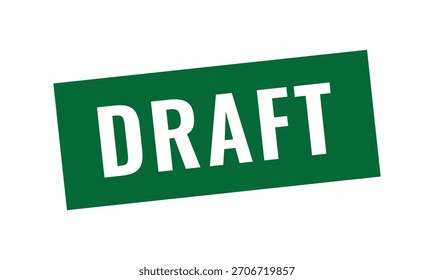 Green draft stamp icon for preliminary document status and revision