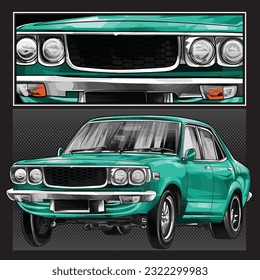 green drag race illustration isolated in black background for poster, t-shirt, graphic design, business element and card
