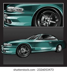 green drag race illustration isolated in black background for poster, t-shirt, graphic design, business element and card