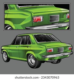 green drag race illustration isolated in black background for poster, t-shirt, graphic design, business element and card