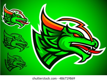 green dragon emblem logo vector illustration design idea creative sign