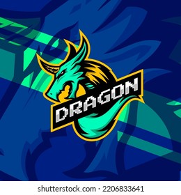 Green Dragon Esport Gaming Mascot Logo Illustration