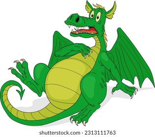 The green dragon was frightened