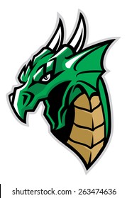 Green Dragon Head Mascot