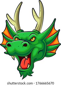 Green Dragon Head Mascot Illustration Stock Vector (Royalty Free ...