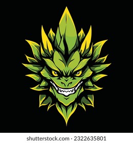 Green Dragon Head Mascot Logo for Esport. Green Dragon T-shirt Design. Dragon Logo. Dragon Sticker