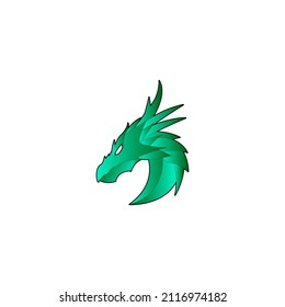 green dragon head vector illustration for icon, symbol or logo