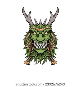 green dragon head vector illustration head tied to a rope suitable for t-shirt and logo design