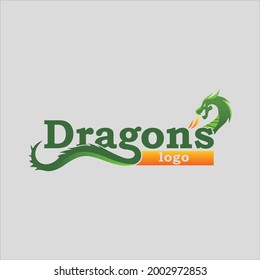 green dragon illustration logo vector