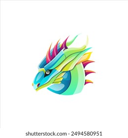 green dragon illustration using modern style vector view