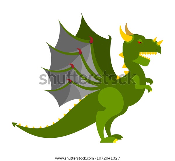 Green Dragon Isolated Mythical Monster Wings Stock Vector (Royalty Free ...