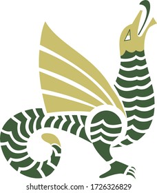 Vector de diseño del logotipo del Dragon Verde