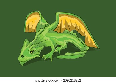 Green Dragon Logo Is Lying Down