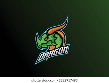 green dragon logo team esport design mascot