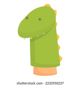Green dragon puppet icon cartoon vector. Show theatre. Child play