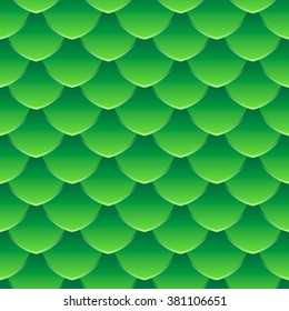 Green Dragon Scale Seamless Vector Pattern