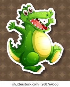 Green dragon with sharp teeth