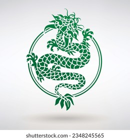 green dragon symbol of the year on a light background