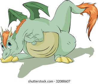 green dragon vector illustration