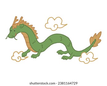 Green dragon vector illustration material