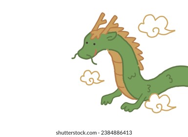 Green dragon vector illustration material