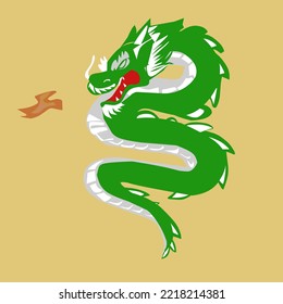 green dragon vector illustration for wallpaper and tattoo