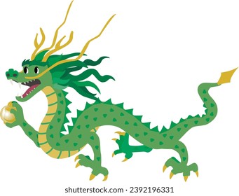 Green dragon of the Year of the Dragon.