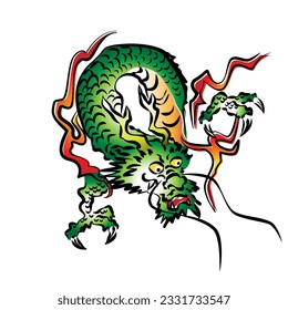 Green dragon of dragon year ,Vector illustration