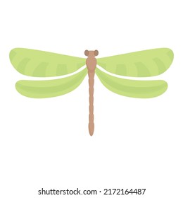 Green dragonfly icon cartoon vector. Wing bug. Shape image