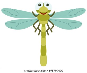 Dragón verde sobre la ilustración de fondo blanco