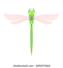 Una libélula verde. Ilustración del vector