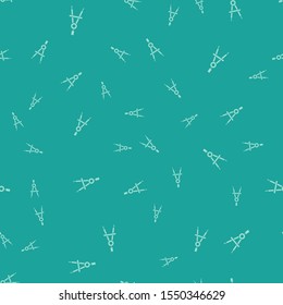 Green Drawing compass icon isolated seamless pattern on green background. Compasses sign. Drawing and educational tools. Geometric instrument.  Vector Illustration