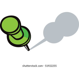 Green Drawing Pin