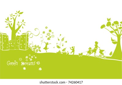 green dreams, a happy green landscape