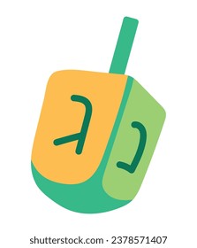 green dreidel illustration vector isolated