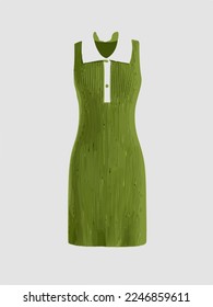 green dress isolated on white background