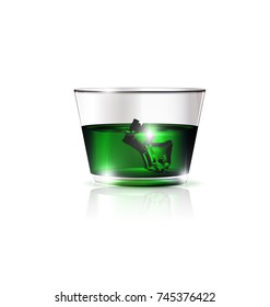 green drink and ice