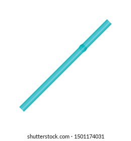 Green drink straw icon. Flat illustration of green drink straw vector icon for web design