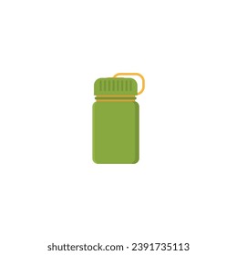green drinking container flat vector