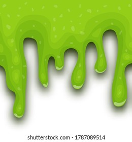 Lomo líquido verde deslizante sobre fondo blanco. Ilustración del vector