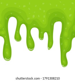 Lomo líquido verde deslizante sobre fondo blanco. Ilustración del vector