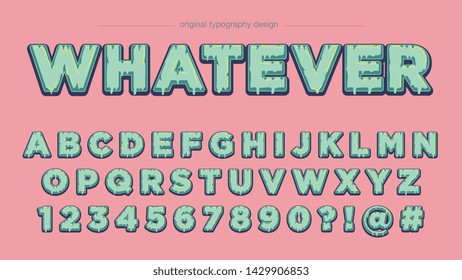 Green Dripping Style Artistic Font Design